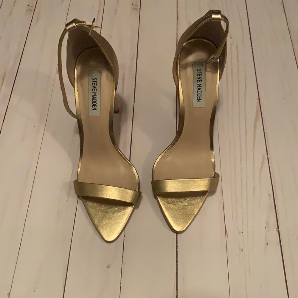 Steve Madden Metallic Gold Leather Heels